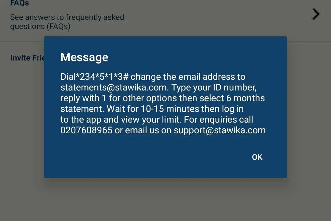 stawika mpesa statement request