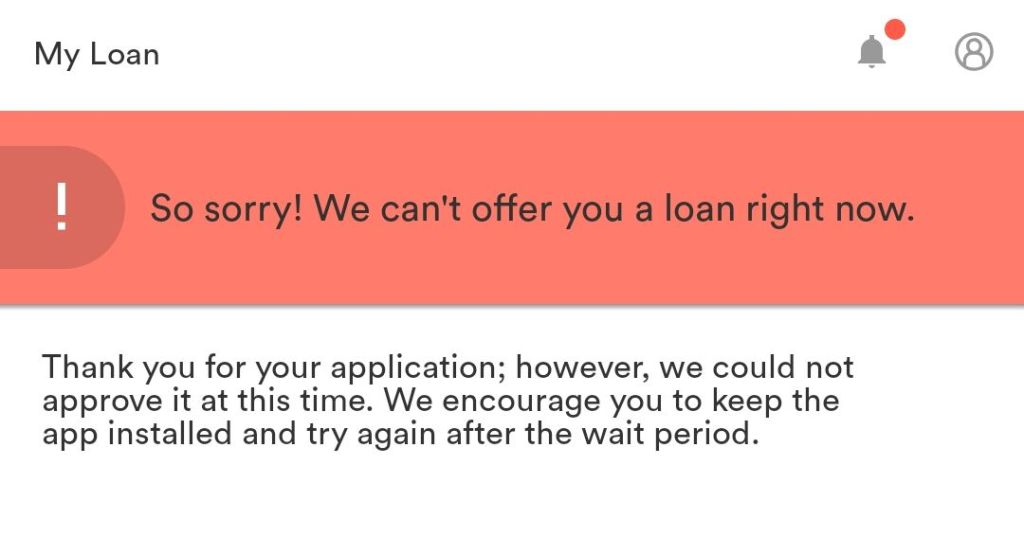 branch loan app not approved
